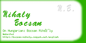 mihaly bocsan business card